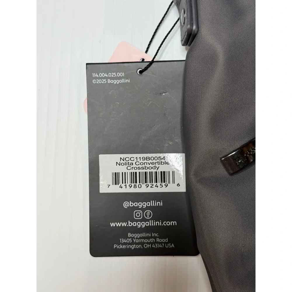 Baggallini Nolita‎ Convertible Crossbody Smoke Grey RFID Travel Bag Comfort